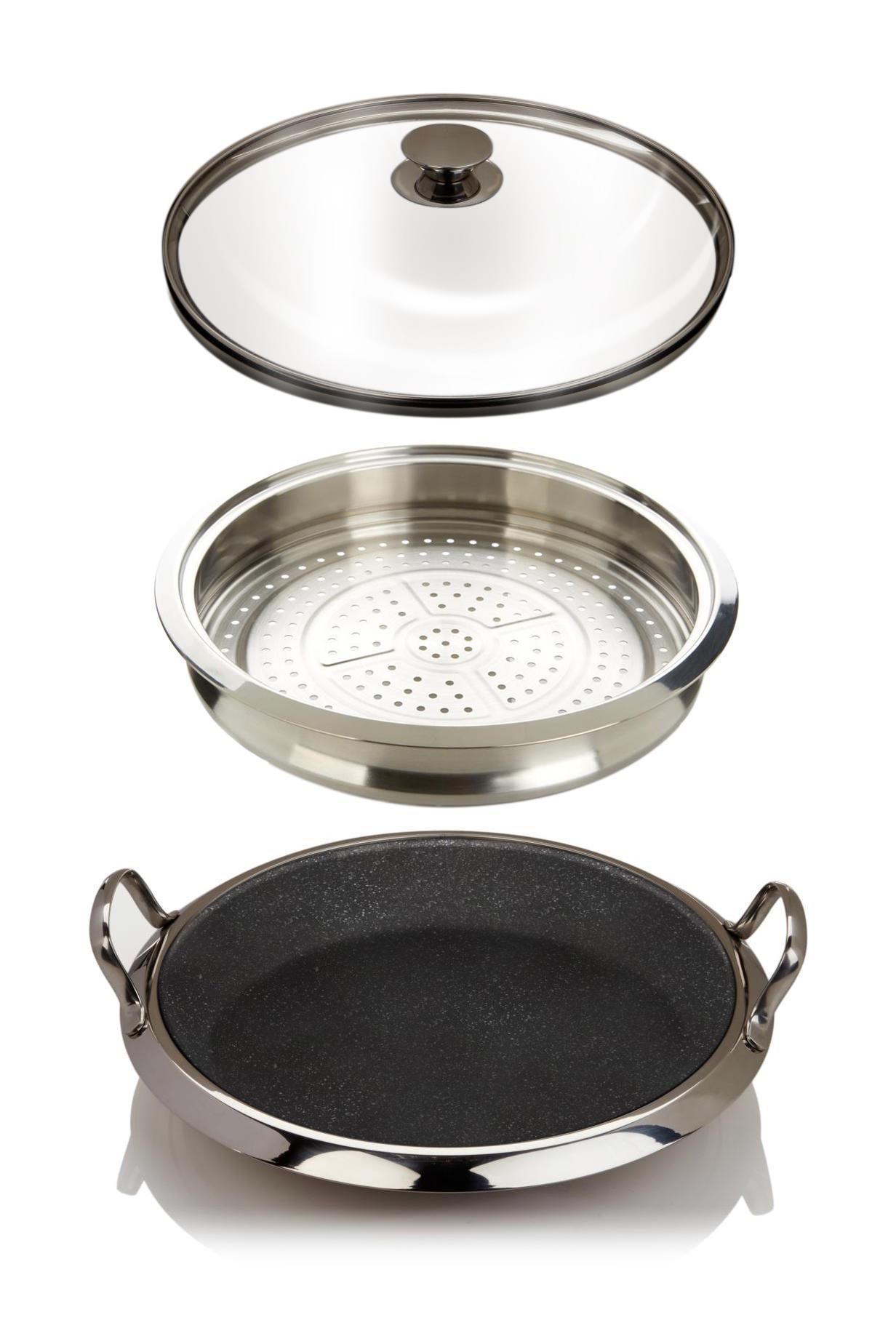 Curtis Stone DuraPan 12" Multipurpose Deep Pan with Steamer Tray